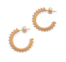 Brass 22k Gold Plated Half Circle Hoop earring For women, Wholesale jewelry